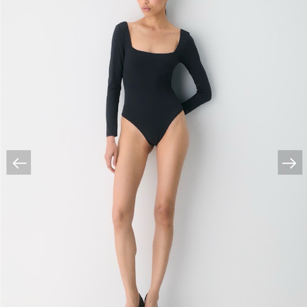 Aritzia Black Square Neck Bodysuit